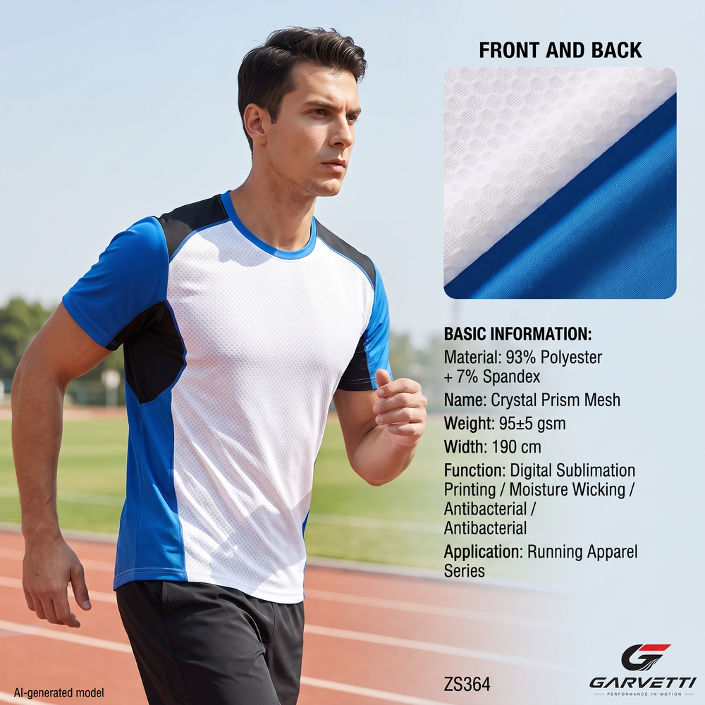 Crystal Ball Mesh Breathable Sport Fabric by Meter, 93% Polyester 7% Spandex, 95gsm, Lightweight Air Mesh, 190cm Wide, Summer Sportswear