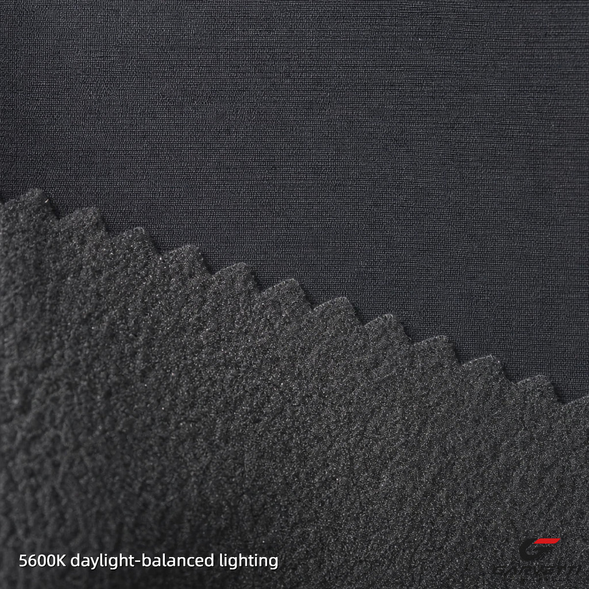 Laminated Thermal Softshell Fabric by Meter, Nylon Spandex Stripe + Polar Fleece Back, 300gsm, Stretch Warm, Winter Cycling Jacket