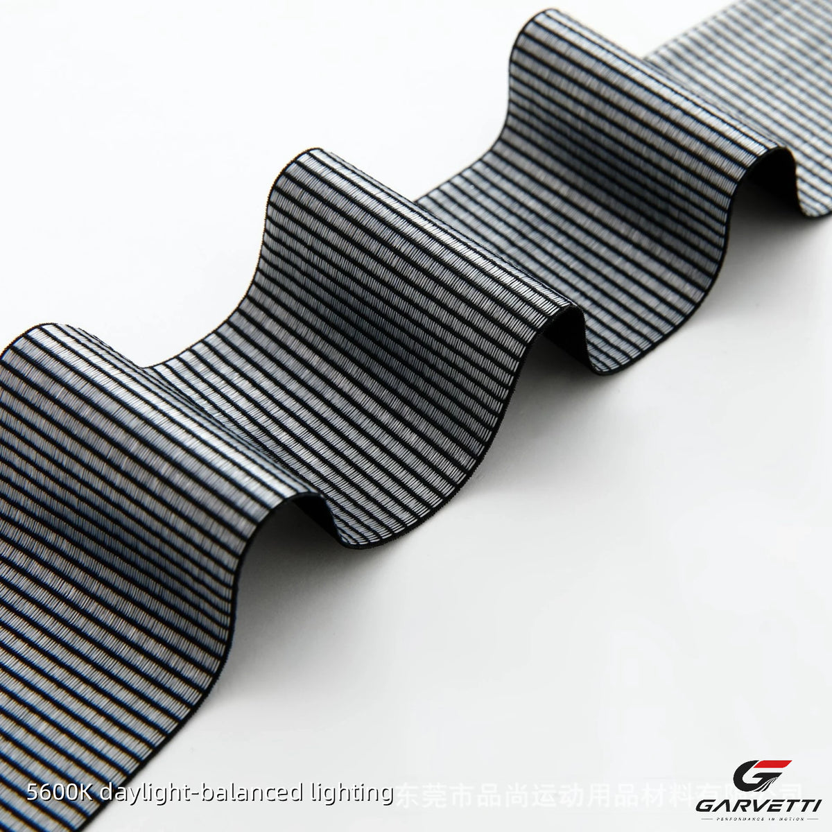 White Horizontal Stripe Non-Slip Gripper Elastic Webbing, 50% Polyester 50% Spandex, Solution Dyed Anti-Slip, Digital Print